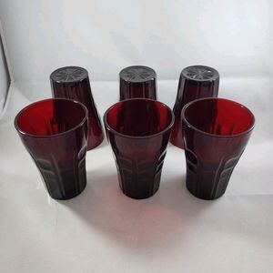 Vintage 1940 Anchor Hocking ROYAL RUBY HIGH POINT Red Glass Juice Tumbler